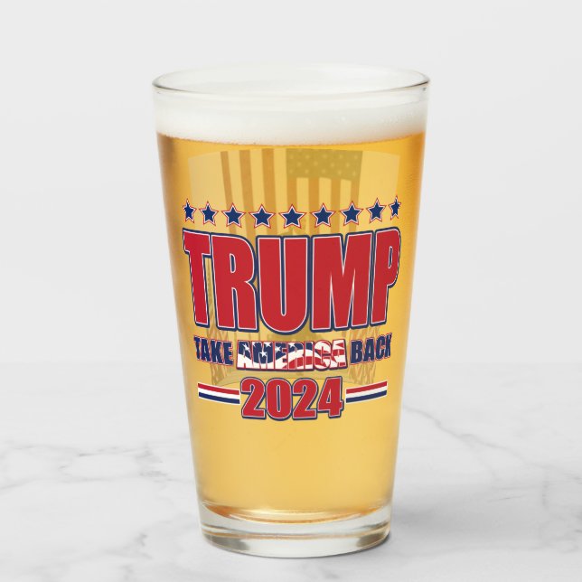 Copo De Pint Trump 2024 Retire a América (Frente (Preenchido))