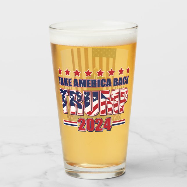 Copo De Pint Trump 2024 Retire a América (Frente (Preenchido))