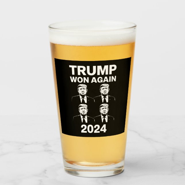 Copo De Pint Trump venceu novamente 2024 Dia de Inauguração Ele (Frente (Preenchido))