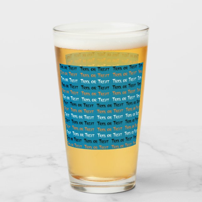 Copo De Pint Truque Ou Tratar (Traseira (Preenchido))