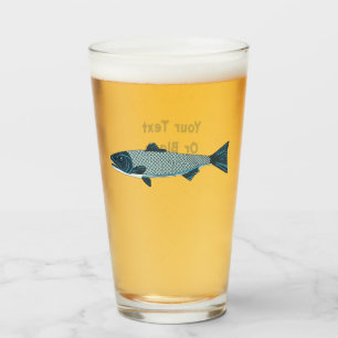 Copo De Pint Truta de Arte Folclórica Azul/Salmão