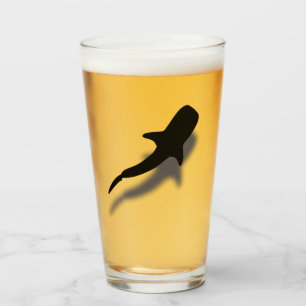 Copo De Pint Tubarão-baleia-silhueta com praia-sombra