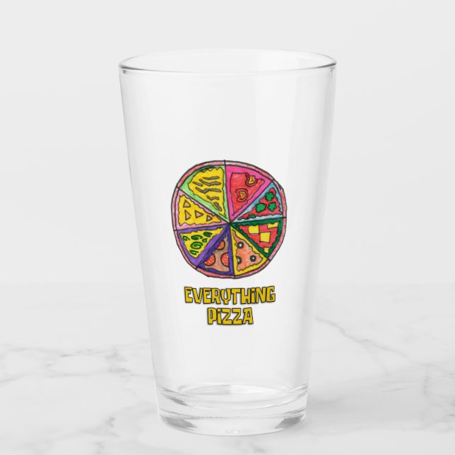 Copo De Pint Tudo de Pizza Art. Trabalho de Kareem (Frente)