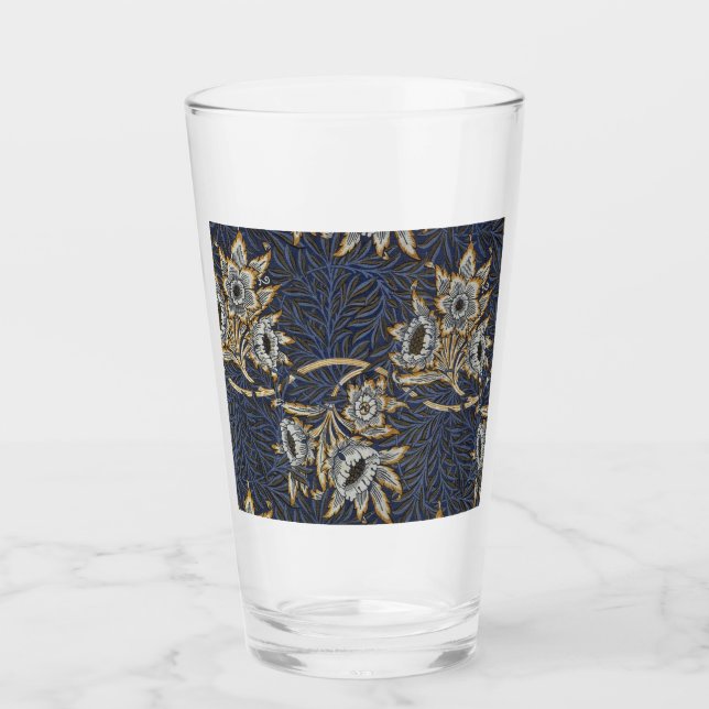 Copo De Pint Tulipa de William Morris com padrão de salgueiro e (Frente)