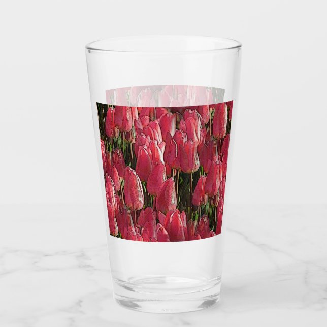 Copo De Pint Tulipas Rosa Floral (Frente)
