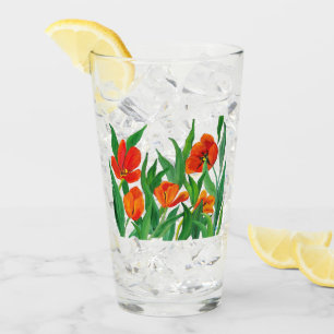Copo De Pint Tulipas vermelhas/alaranjadas
