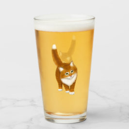 Copo De Pint Tumbler alaranjado do vidro do gato de gato