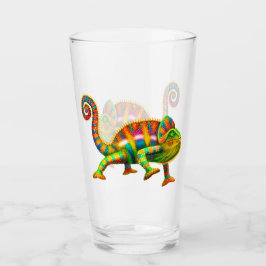 Copo De Pint Tumbler colorido do vidro do lagarto do camaleão