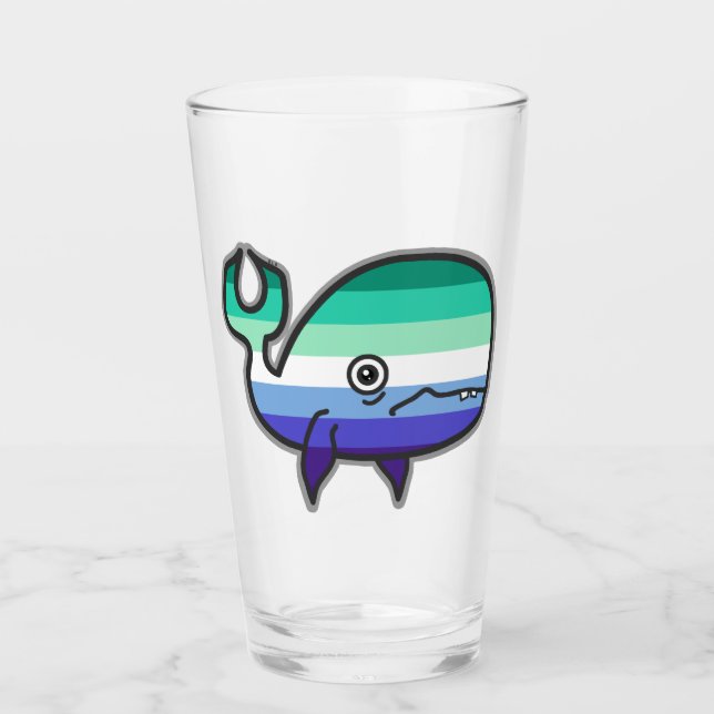 Copo De Pint Tumbler de baleia ansiosa, mas orgulhosa, gay (Frente)