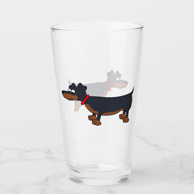 Copo De Pint Tumbler de Dachshund Dog (Frente)