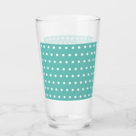 Copo De Pint Tumbler de vidro bolinhas (Aqua & White)
