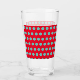 Copo De Pint Tumbler de vidro bolinhas (Vermelho e Aqua)