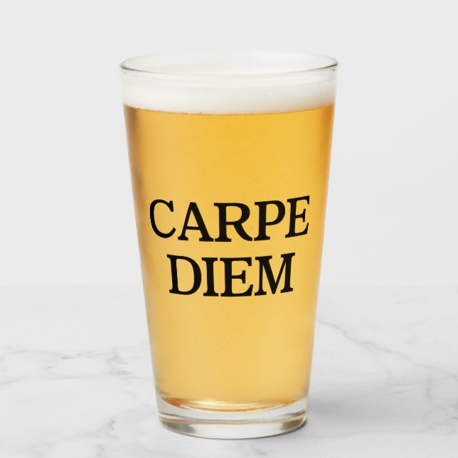 Copo De Pint Tumbler de vidro Carpe Diem (Frente (Preenchido))