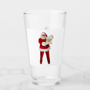 Copo De Pint Tumbler de vidro da lista travessa de papais noeis