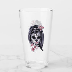 Copo De Pint Tumbler de Vidro de Bebendo do Skeleton Girl Punk