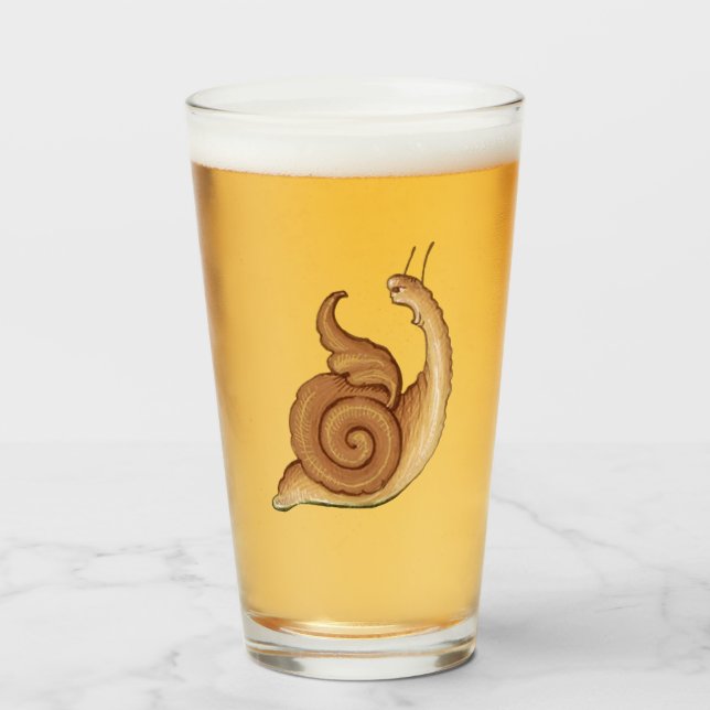 Copo De Pint Tumbler de Vidro de Caracol Medieval Gritante (Frente (Preenchido))