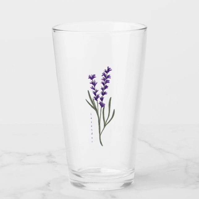 Copo De Pint Tumbler de vidro de lavanda (Frente)