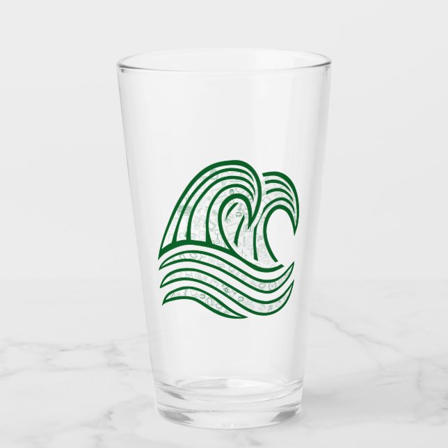 Copo De Pint Tumbler de vidro de onda digital (Frente)