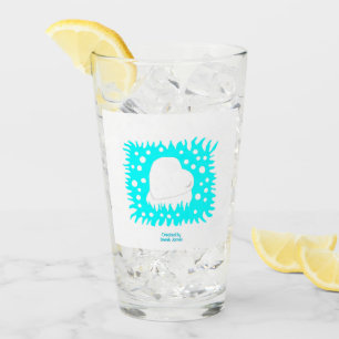 Copo De Pint Tumbler de vidro do coração da neve do inverno