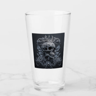 Copo De Pint Tumbler de vidro do crânio do ornamentado