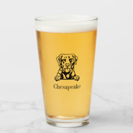 Copo De Pint Tumbler de Vidro do Retriever Bay Chesapeake