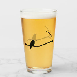 Copo De Pint Tumbler de vidro - Hummingbird Sentado na Ramifica
