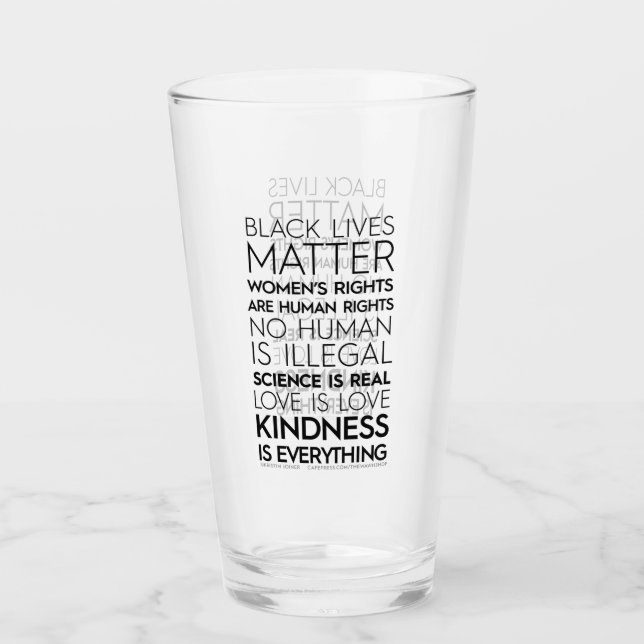 Copo De Pint Tumbler de vidro #KindnessisEverything (Frente)