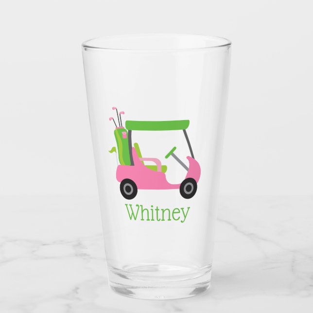 Copo De Pint Tumbler de vidro personalizado do carrinho de golf (Frente)
