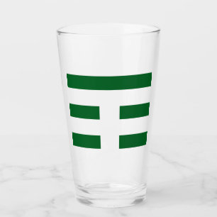 Copo De Pint Tumbler do Bar de Sinalizador Branco e Verde