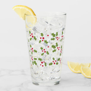 Copo De Pint Tumbler do vidro da baga do azevinho