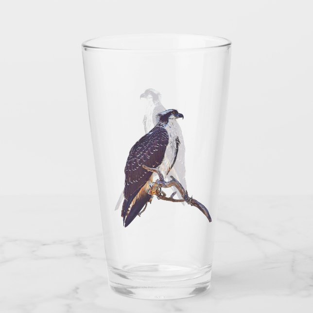 Copo De Pint Tumbler empoleirado do vidro do Osprey (Frente)