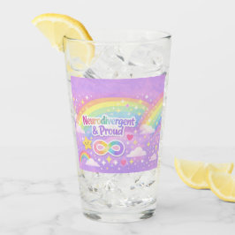 Copo De Pint Tumbler Pastel de Arco-Íris do Orgulho Neurodiverg
