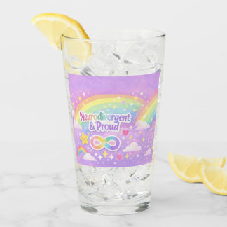 Copo De Pint Tumbler Pastel de Arco-Íris do Orgulho Neurodiverg