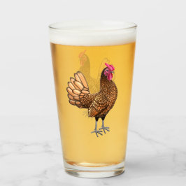 Copo De Pint Tumbler pequeno do vidro da galinha de Seabright