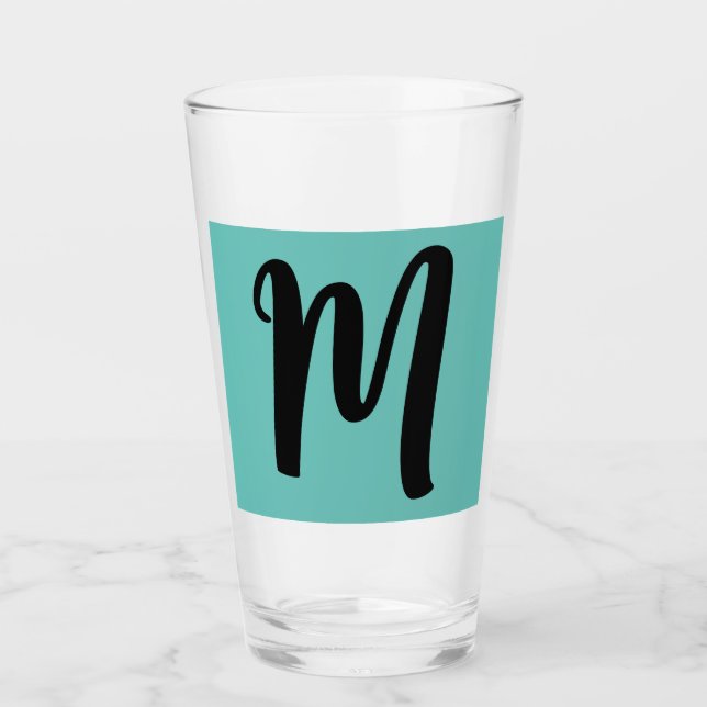 COPO DE PINT TUMBLUE AZUL DE VIDRO MONOGRAM (Frente)