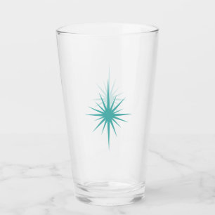 Copo De Pint Turquoise Atomic Starburst Retro Meia-Século