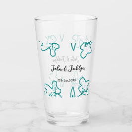 Copo De Pint Turquoise blue wedding couple name date flstylish 
