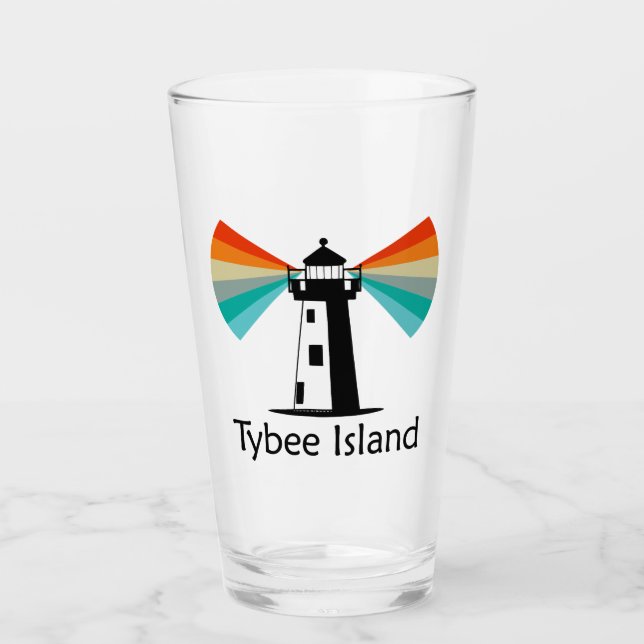 Copo De Pint Tybee Island Georgia Lighthouse Rainbow (Frente)