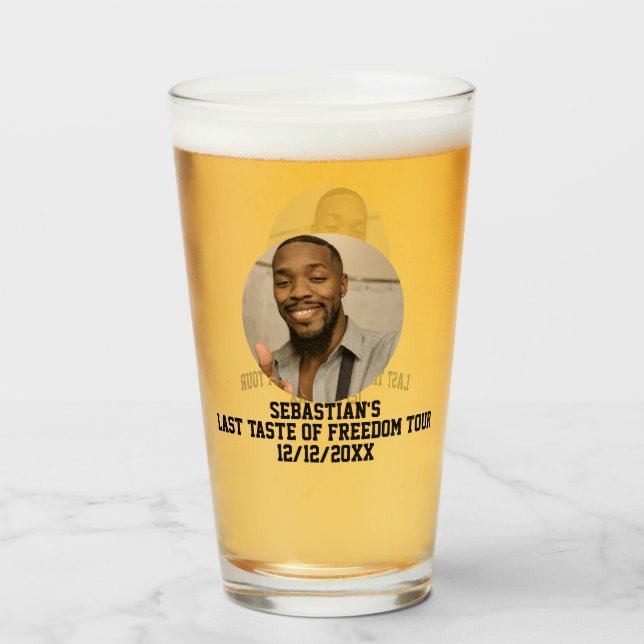 Copo De Pint Último Sabor da Liberdade do Noivo Tour Festa de D (Traseira (Preenchido))