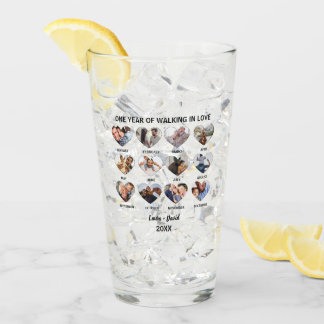 Copo De Pint Um Ano de Caminhar em Amor 12 Coração Colagem de F