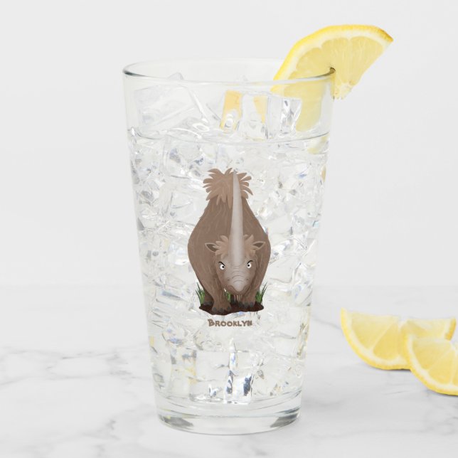 Copo De Pint Um desenho animado de Rinoceronte elasmotherium (Gelo traseiro)