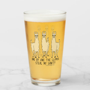 Copo De Pint Um por um os Lhamas Roubam meu Sanity Funny