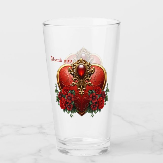 Copo De Pint Um toque de gótica, corações e conexão eterna. (Frente)