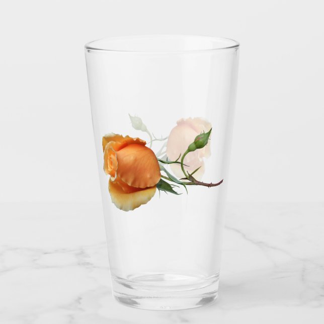Copo De Pint Um único corte de rosa    (Frente)