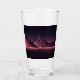 Copo De Pint Uma ilustração do pôr do sol na montanha      