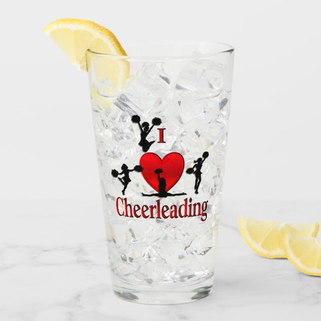 Copo De Pint Único I Heart Cheerhead (Gelo frontal)