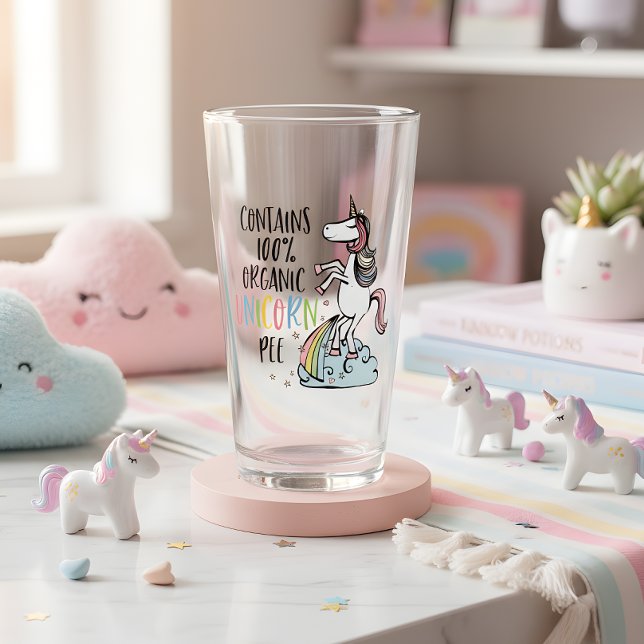 Copo De Pint Unicorn Orgânico Pee Funny Unicorn (Find out and crack up your friends and work colleagues with this hilarious 100% organic unicorn pee)