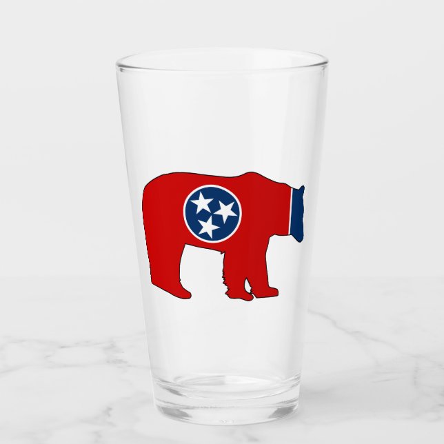Copo De Pint Urso da Bandeira do Tennessee (Frente)