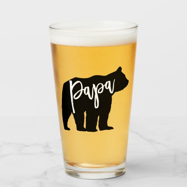 Copo De Pint Urso da papá personalizado (Frente (Preenchido))
