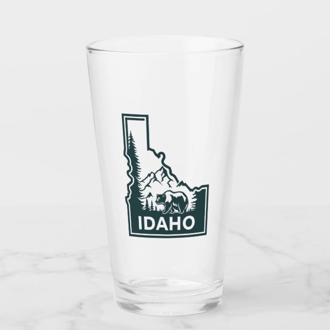 Copo De Pint Urso de Mapa Idaho (Frente)
